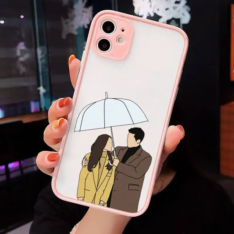 

Illustration art boy girl Phone Case Matte Transparent for iPhone 7 8 11 12 s mini pro X XS XR MAX Plus cover funda