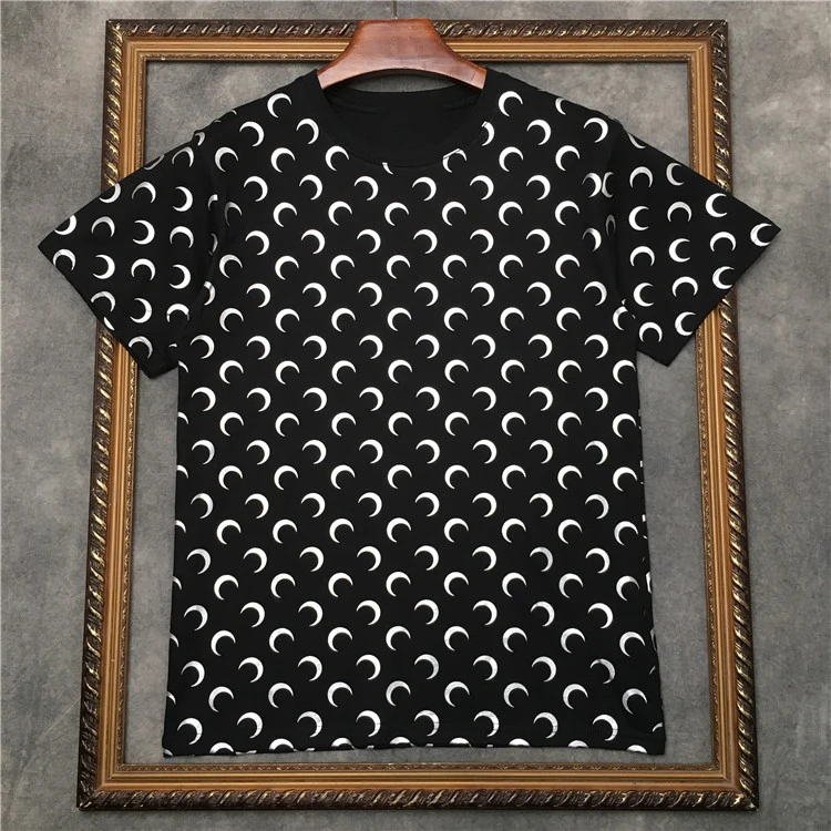 

Summer 2021 Fashion Women/men's casual Tee Tops High quality Moon print men T-shirts A202