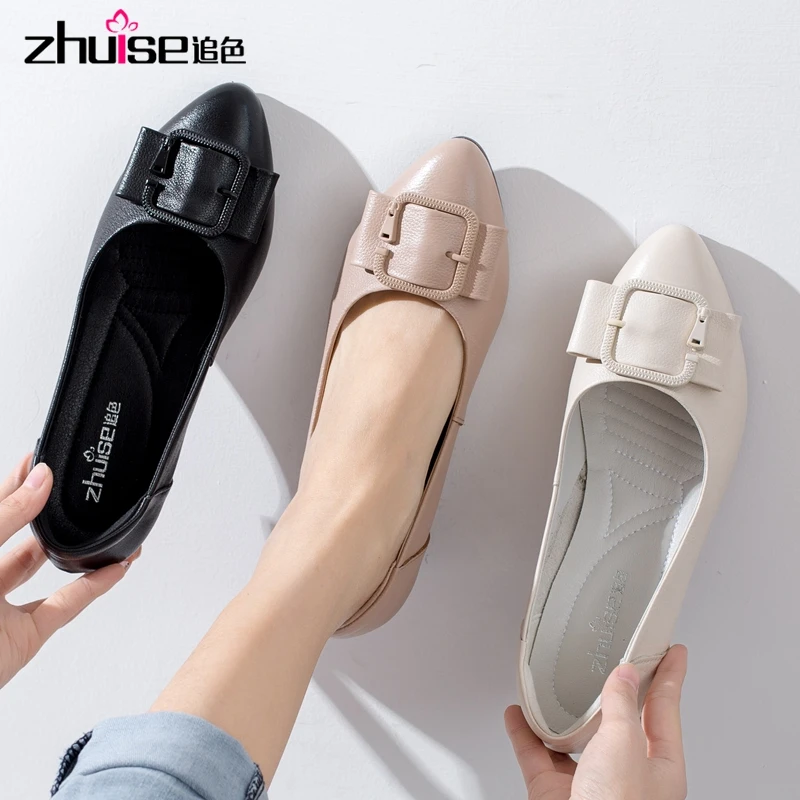 Женские туфли из натуральной кожи ZHUISE новые осенние повседневные кожаные на