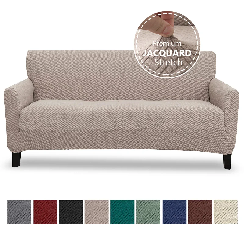

2 Types Elastic Sofa Cover for Living Room Jacquard Thick Sofa Slipcover Sectional Couch Cover Stretch Furniture Protector