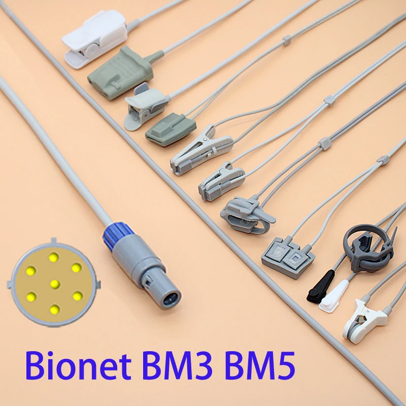 Redel 7P Spo2 кабель датчика для Bionet BM3 BM5 взрослых/детей/новорожденных/Ветеринарный