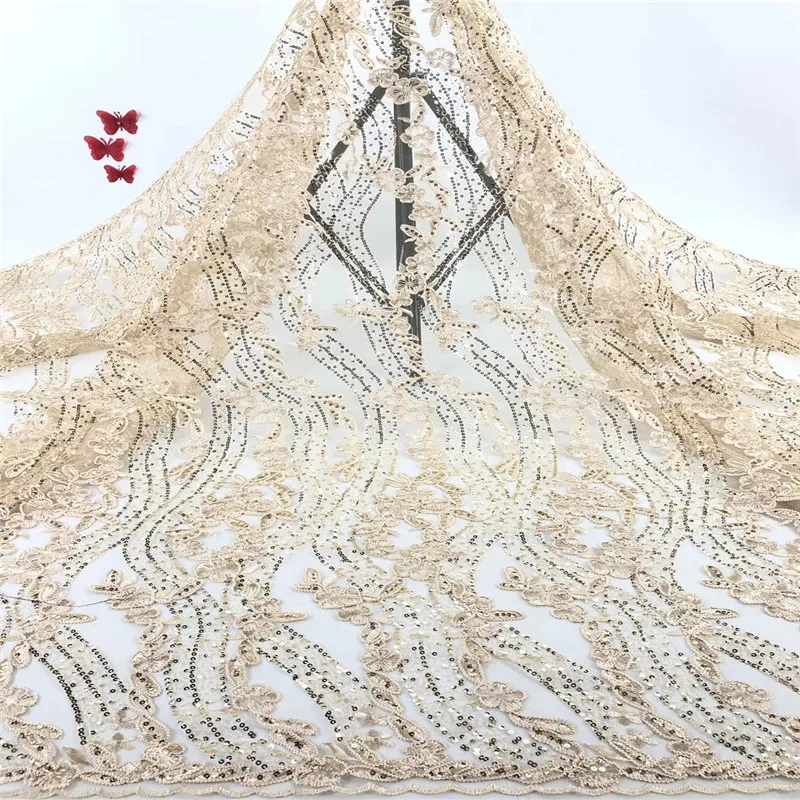 

Африканская кружевная ткань с вышивкой, кружево в нигерийском стиле для платья, высококачественные цветы, тюль, кружевная ткань с блестками