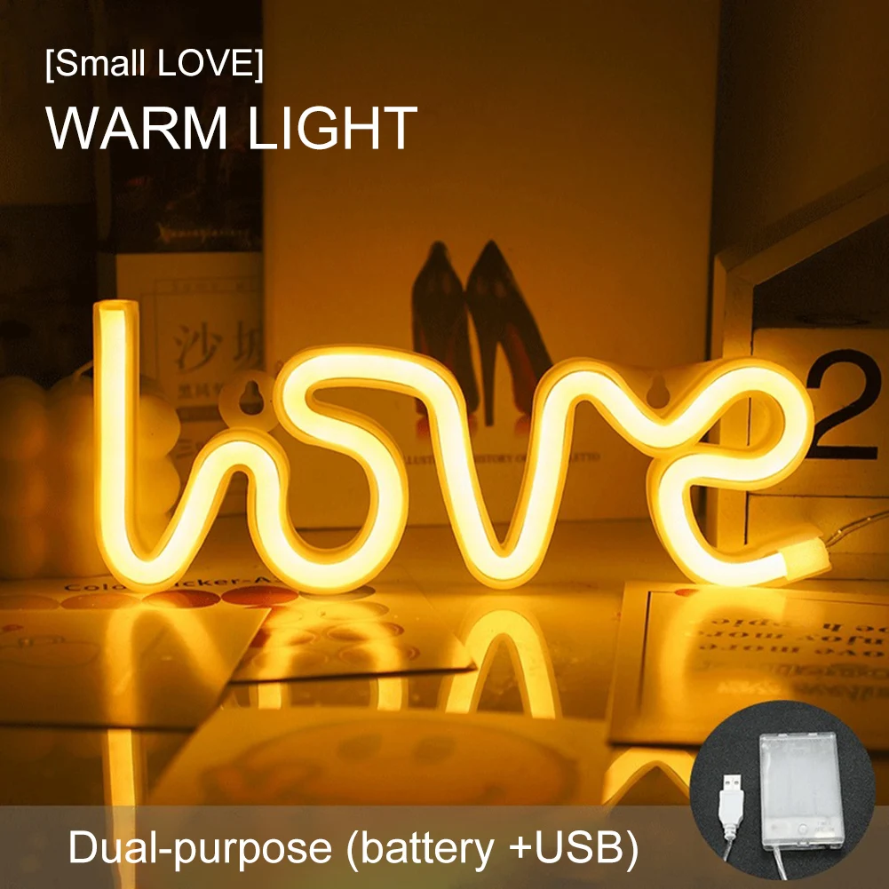 

LED Neon Lights USB/Battery Operated Wall Hanging Neon love Sign Home Decoration Art Party Bedroom Decoration
