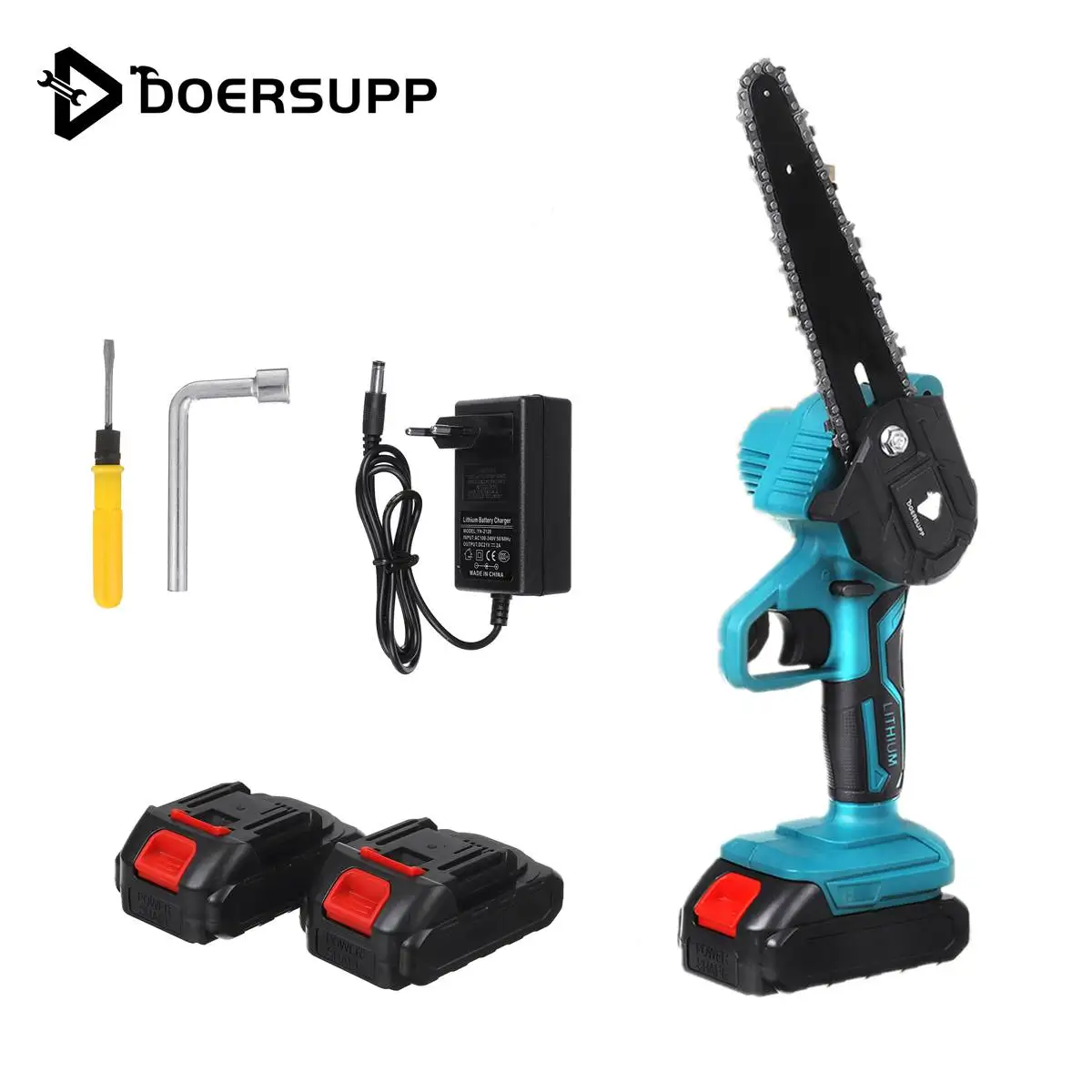 

Пила цепная садовая беспроводная, 6 дюймов, 2000 Вт, 18 в