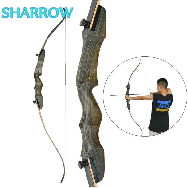 

1pc 62" Archery Recurve Bow 18-40lbs Wooden Takedown Longbow Traditional Right Hand Hunting Bow For Shooting Hunting Training