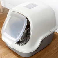 pet bedpan totally closed anti splash cat litter box front flip plastic detachable cat sandbox pets supplies dog cleaning toilet