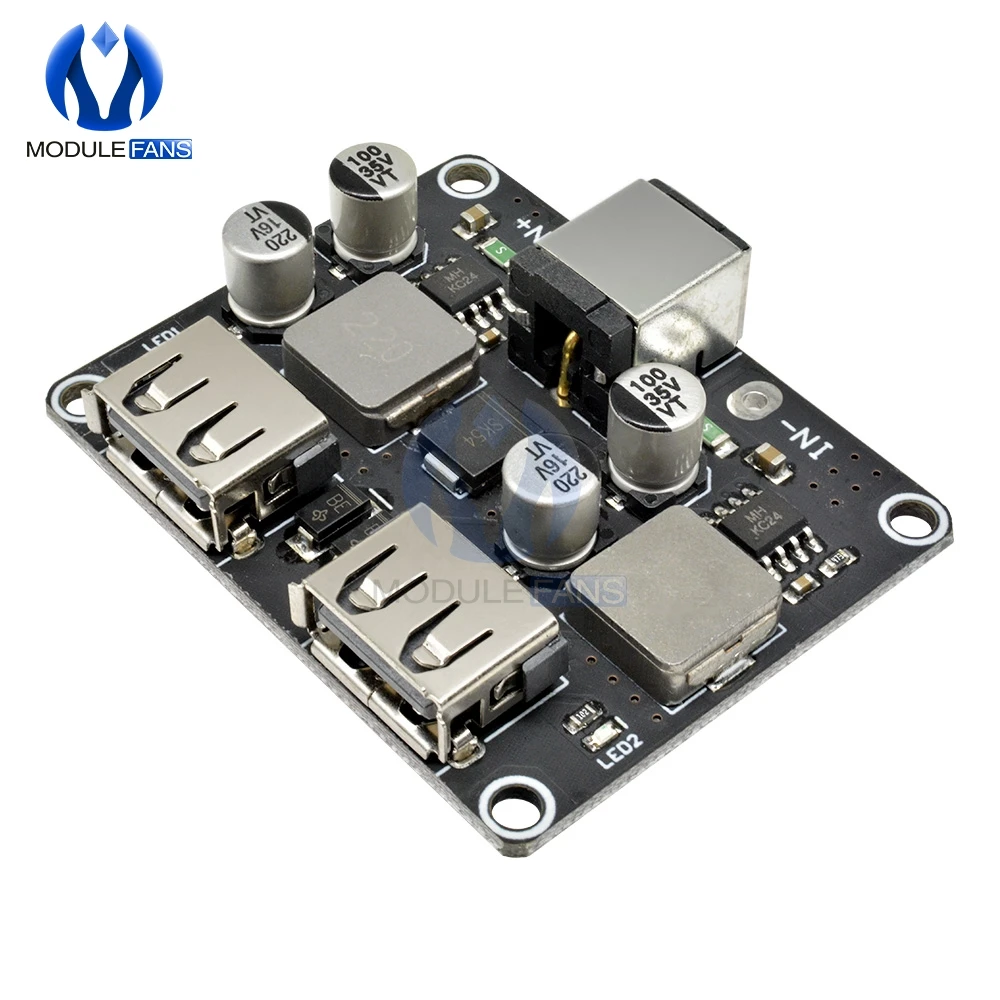 Двойной 2 для быстрой зарядки с usb портом Зарядное устройство понижающий модуль