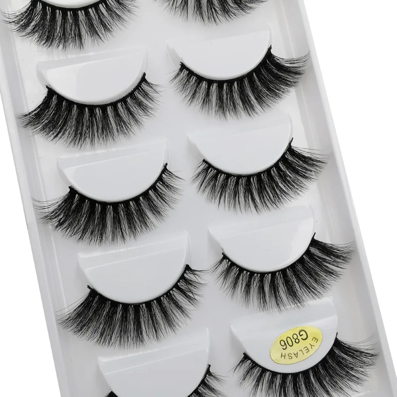 5 пар 3D норковые ресницы натуральные для наращивания густые Длинные Накладные