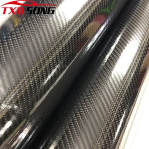 1,52*20M(5FTX65FT) 6D глянцевая виниловая пленка из углеродного волокна, автомобильная пленка с пузырьками воздуха, виниловая пленка 6D под карбон
