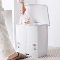 white trash can rectangle plastic kitchen storage modern trash can garbage sorting large rangement cuisine waste bins bg50wb
