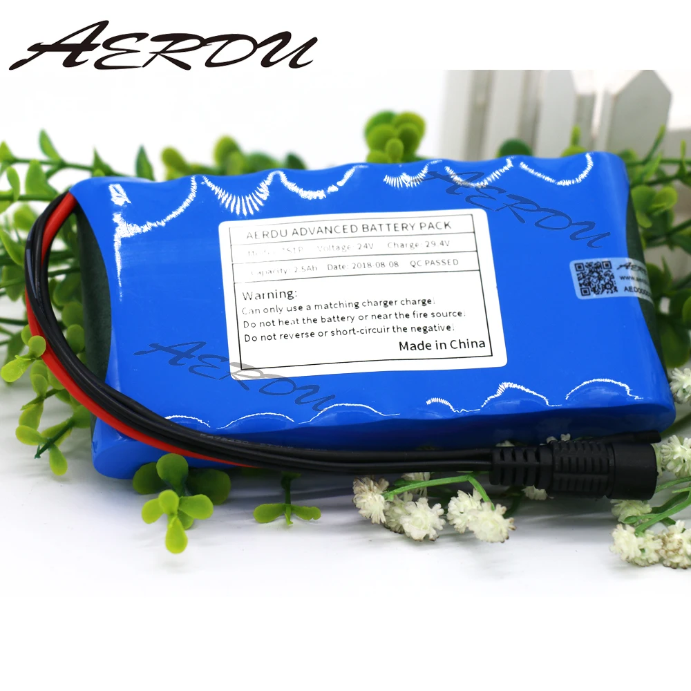 

AERDU 24V3.5Ah 3500mAh 7S1P 25.9V 29.4V Lithium-Ion Battery Pack For Small Electric Unicycles Scooters Toys Bicycle Built-in BMS
