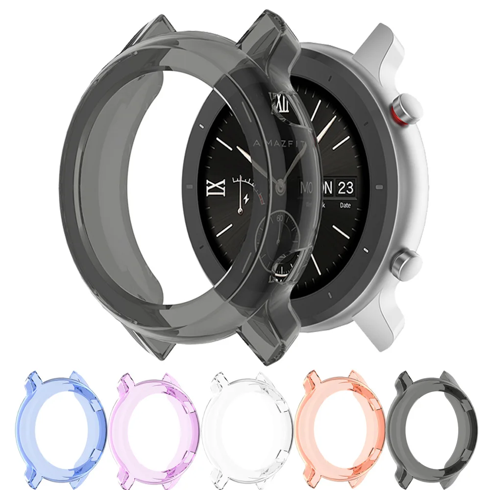 

For Huawei Amazfit GTR 47mm 42mmTPU Case Silicone Shockproof Protective Cover Soft Protector Shell Frame