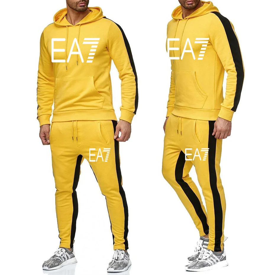 

2021 Men's Sets Spring Jogging Sportswear Sports Suit Running Suit Men's Long Sleeve Pants Workout Clothes Fitness Sports Suit