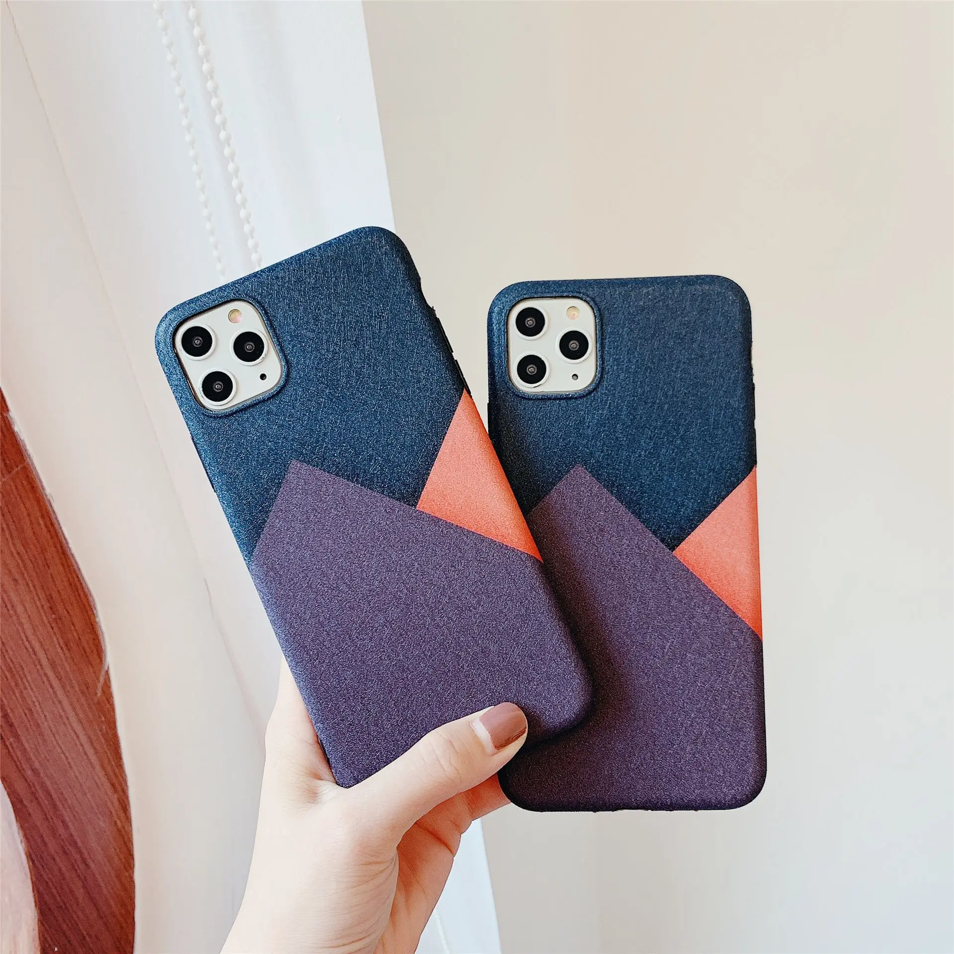 

Simple Splicing Phone Case for IPhone 11 12 12Pro Geometric Creativity for X XS XR XSMAX Iphone 11 Pro Max Cases for Women