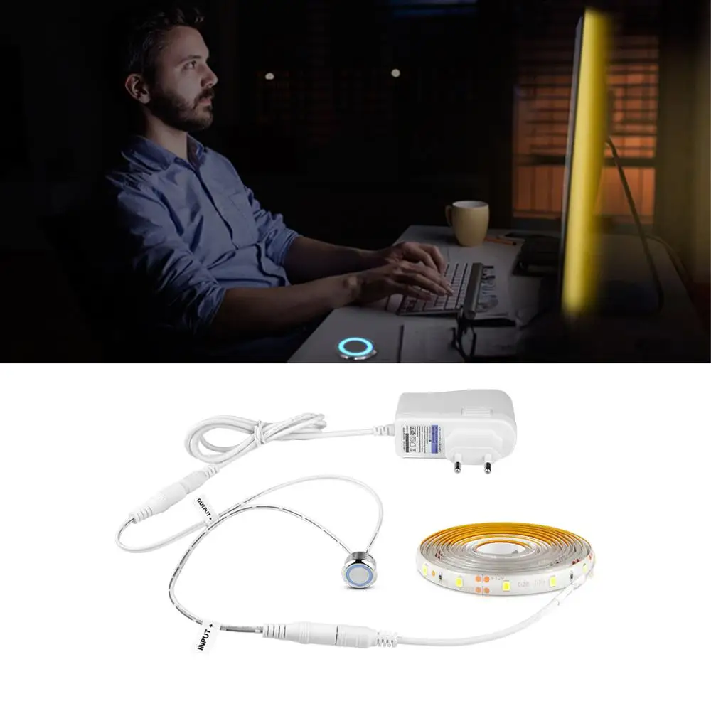 Бесступенчатый Диммер Светодиодная лента светильник 12 в с сенсорным сенсором