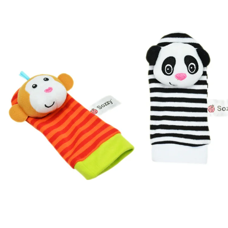 C 2pcs Socks Детские игрушки-погремушки для малышей 0-12 месяцев, Sozzy, садовый жук, погремушка на запястье и ножной Носок, развивающие игрушки на Рождество - Цвет: C 2pcs Socks