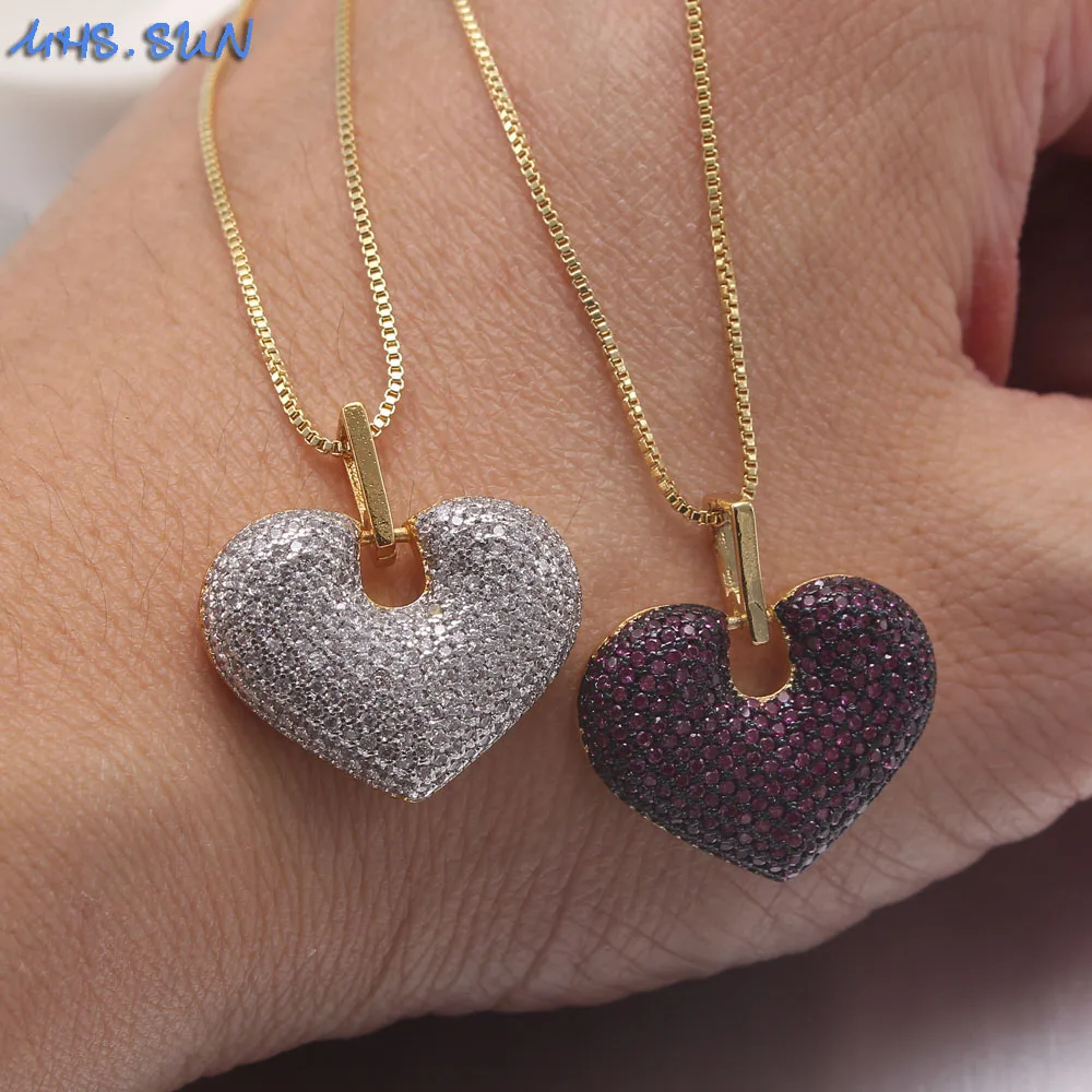 Женское Ожерелье MHS.SUN с подвесками в форме сердца из циркония модное ожерелье