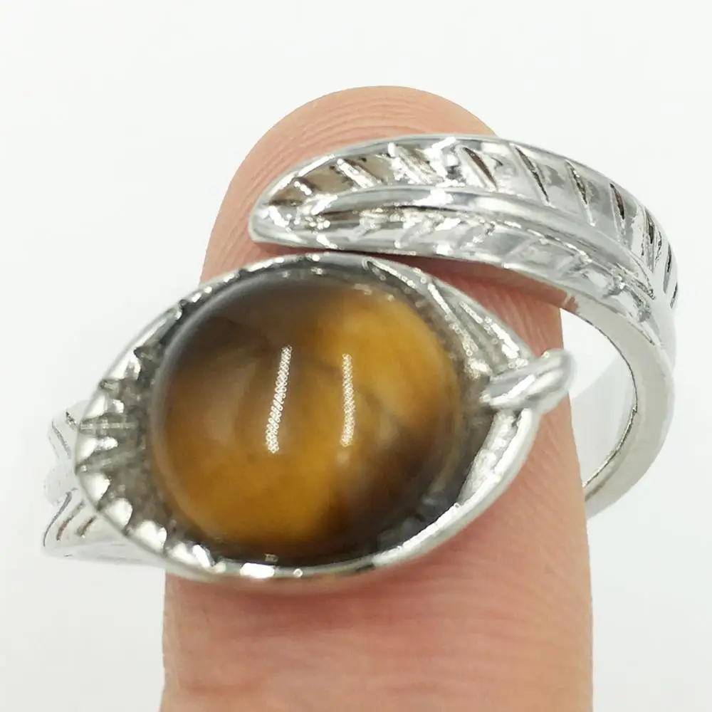 Тигровый глаз Howlite Кристалл Опал Золотой Камень Синий Песок Jaspe авантюрин кольцо