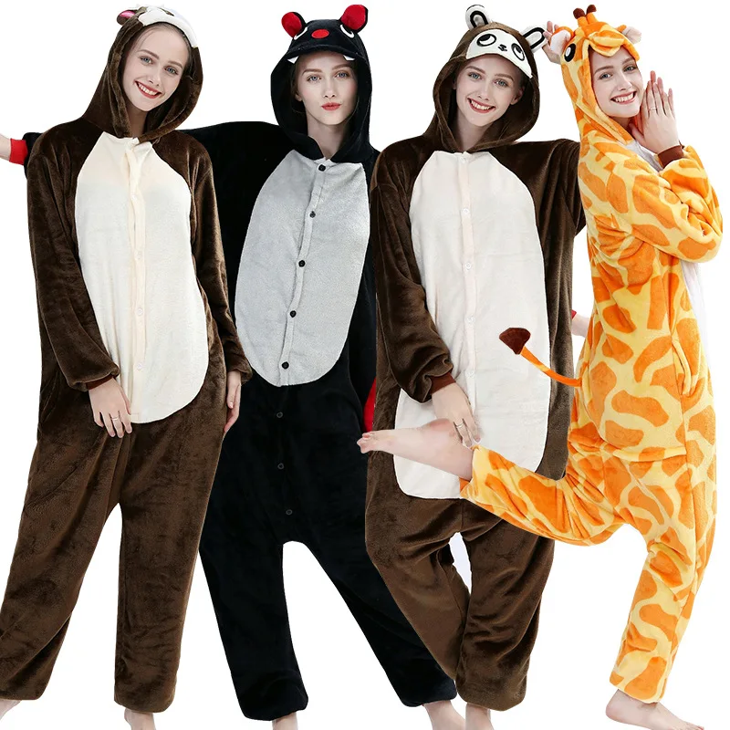 

38 Autumn Winter New Flannel Cartoon Leisure Home Clothes Pajamas Parent-child Toilet Version Adult Home Clothes Pajamas
