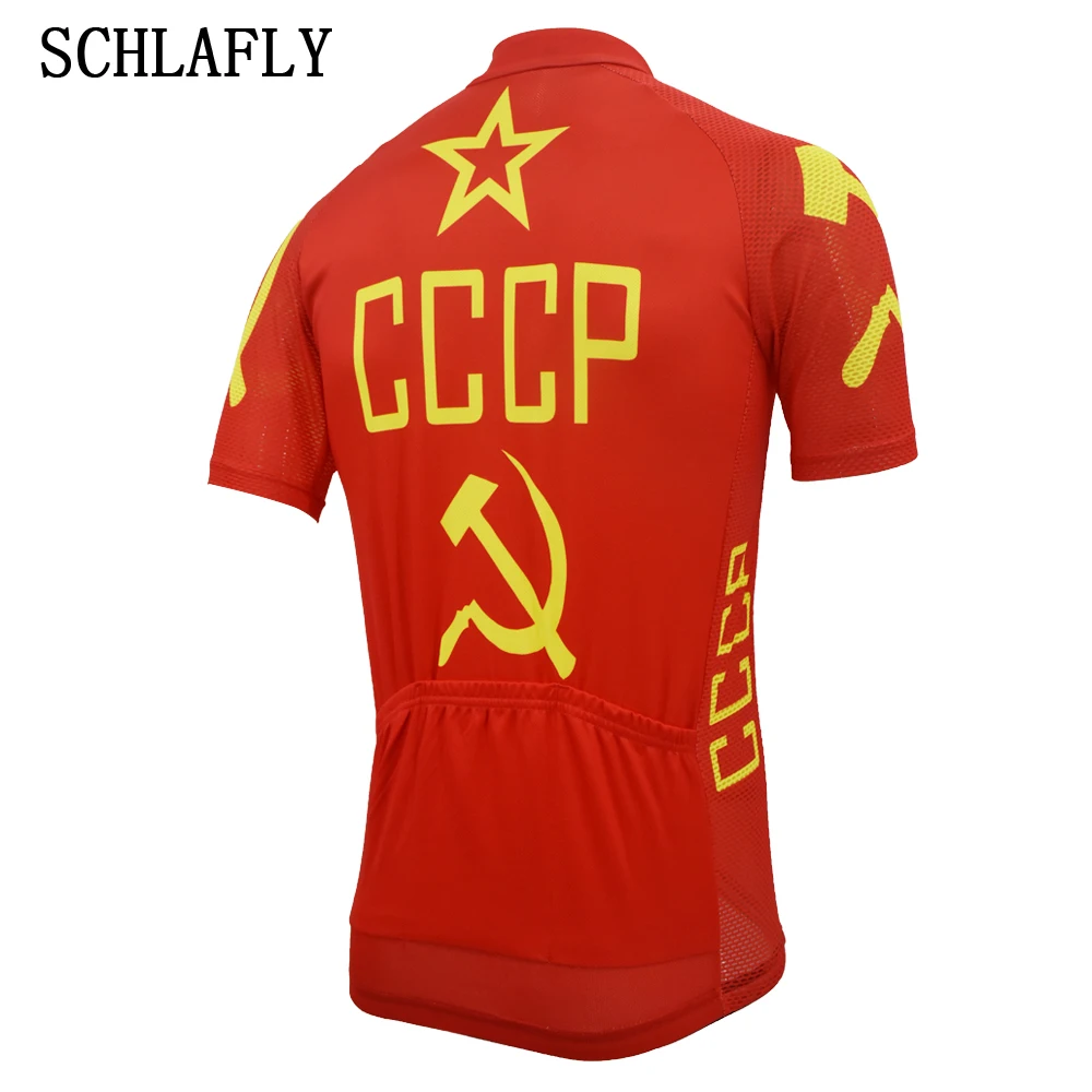 Красные трикотажные изделия для велоспорта cccp желтая летняя одежда с коротким