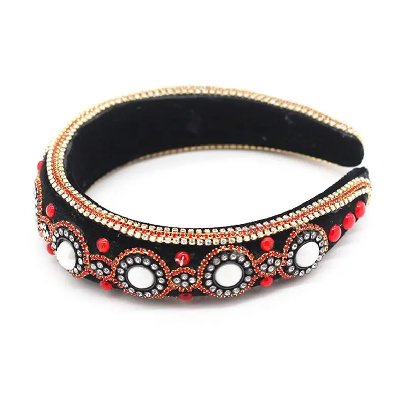 

Baroque Crystal Hair Bands for Women Lady Shiny Rhinestone Headband Hair Hoop T4MD