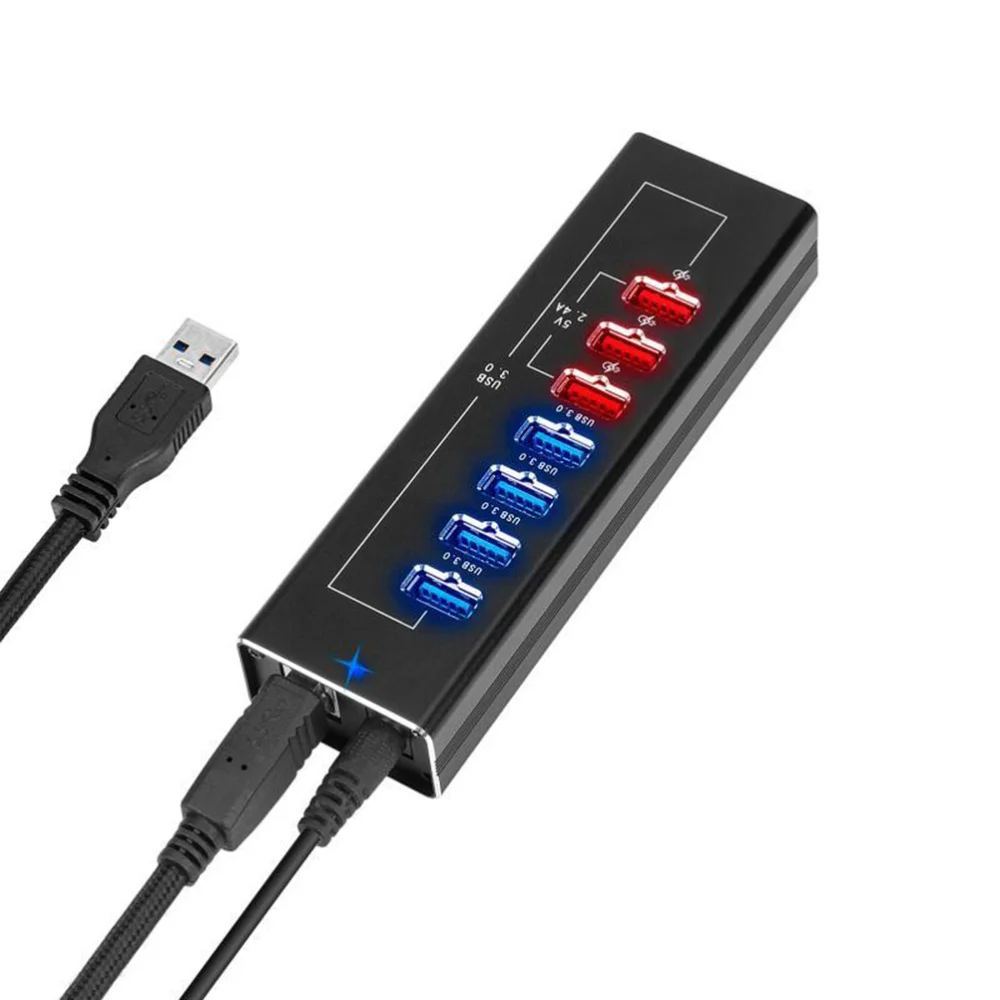 

Aluminum Alloy Concentrator Portable Ethernet Hub Smart Hub (with US Plug)