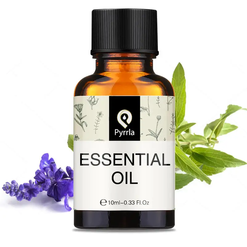 

Pyrrla Clary Sage Essential Oils 10ML Fragrance Oil Myrrh Frankincense Bergamot Vetiver Ginger Clove Thyme Sandalwood Jasmine