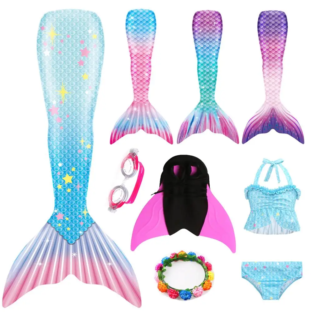 Детский купальный костюм Русалочки 7 видов для девочек купальник с хвостом