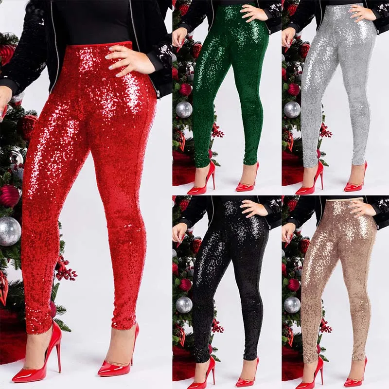 Брюки-карандаш женские с блестками однотонные | Брюки и капри