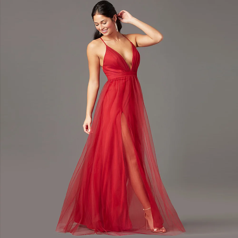 Сексуальные свадебные платья с разрезом и V-образным вырезом, женское свадебное платье, свадебные платья из тюля, свадебные платья