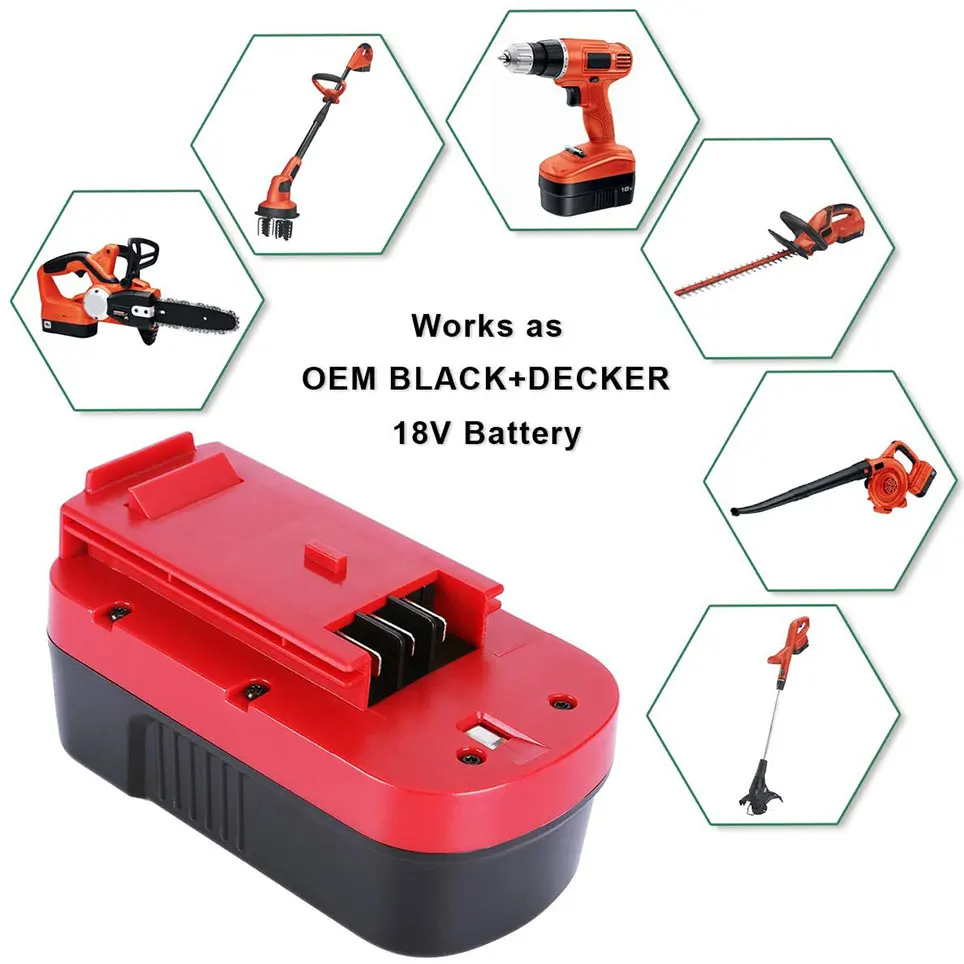 

Аккумуляторная батарея 3,8 Ач 18 в Ni-Cd, совместимая с батареей black & Decker hpb18-ope slider, беспроводные электроинструменты hpb18