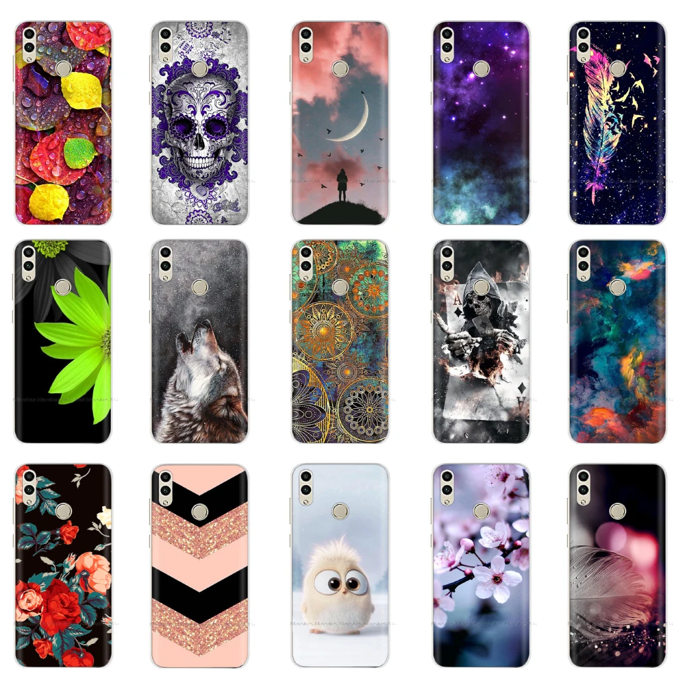 

Silicone TPU Case for Huawei Honor 8C Soft Cat Animal Flowers Cartoon Printing Case Protective Shell Cover Honor8C Fundas Coque
