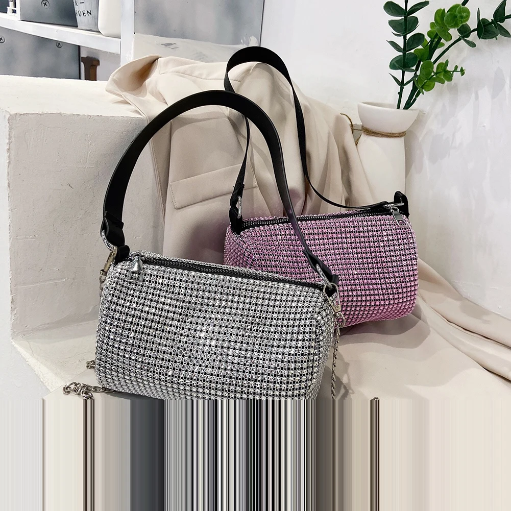 

Женские сумки через плечо, универсальные, блестящие, однотонные, с цепочкой