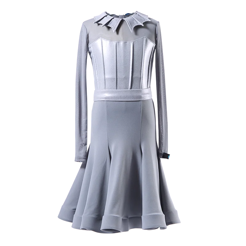 

Girls Latin Dance Dress Professional Latin Rumba Tango Samba Salsa Cha Cha Dance Performance/Practice Long Sleeve Costume VO1509