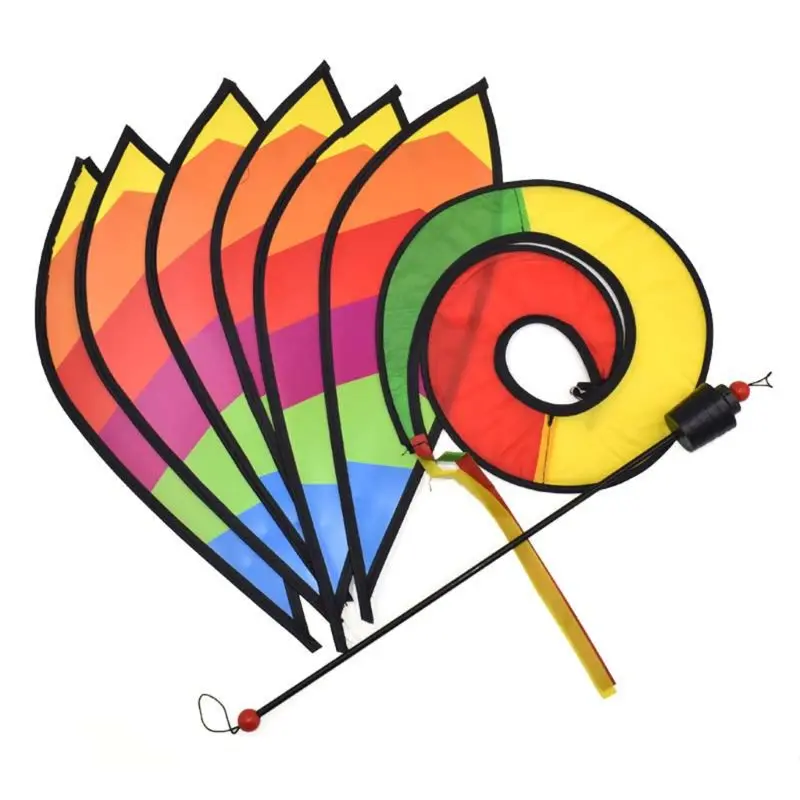 

85DE Hot Air Balloon Rotating Wind Strip Windmill Outdoor Hanging Rainbow Color Park Attractions Decoration Pinwheel Ornaments