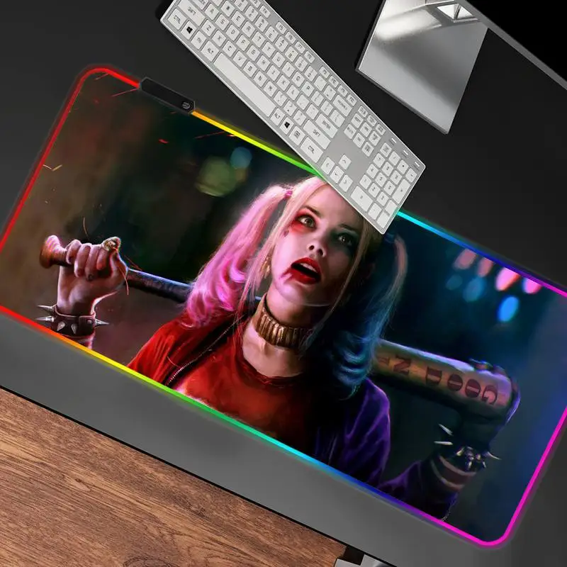 suicide joker squad rgb mouse pad is suitable for laptop alfombrilla escritorio ergonomic large game personalization steelseries free global shipping