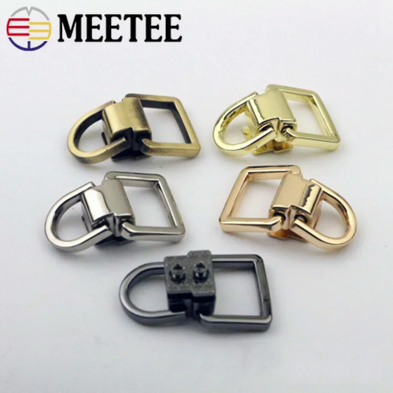 Meetee 4/10 шт. сплава двойное кольцо пряжки для сумок боковой зажимной ремень крючок