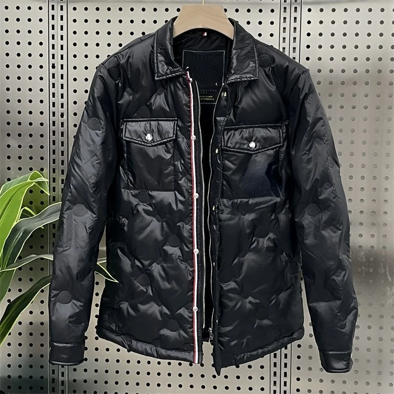 

2021 Winter Youth Down Jacket Warm Lapel Long Sleeve Cardigan White Duck Down Jacket