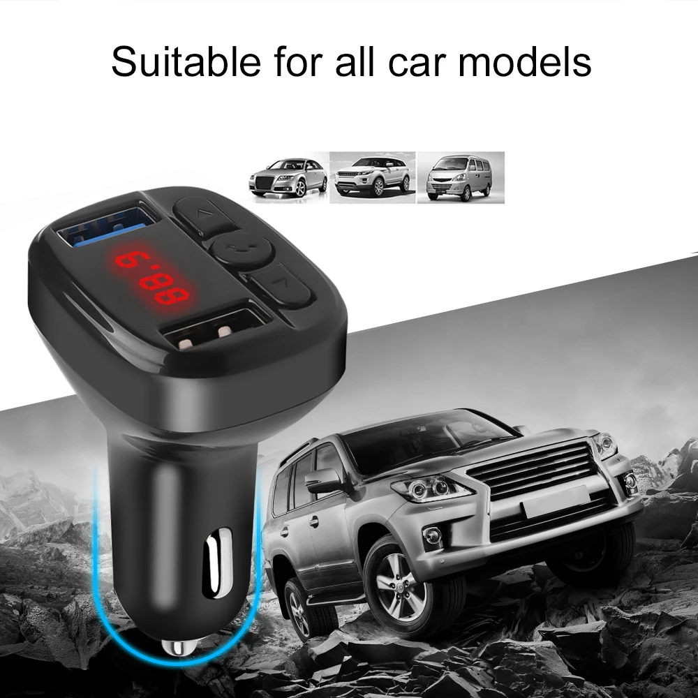 

Автомобильные зарядные устройства, Fm-трансмиттер со светодиодным дисплеем, 12-24 в пост. Тока