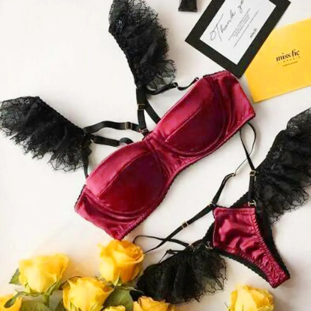 Комплект нижнего белья сексуальный комплект с бюстгальтером кружевное белье