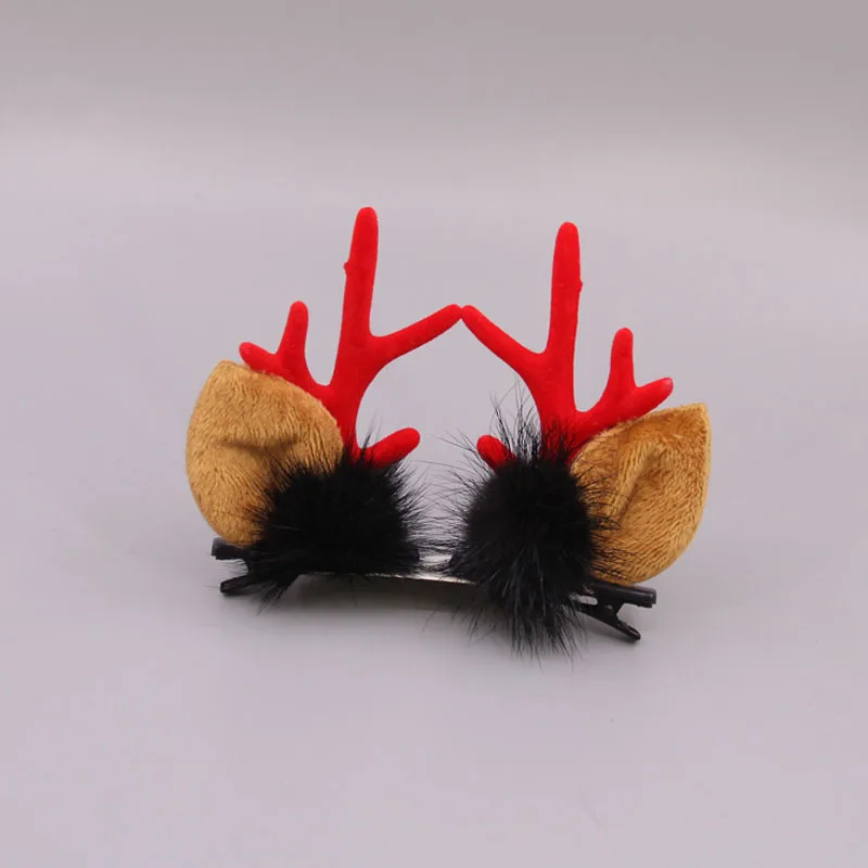 Заколки для волос с милыми ушками оленя рождественские заколки-пряжки цветами