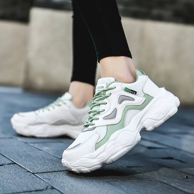 

2020 New Ladies Chunky Sneakers Women Shoes Fashion White Sneakers Man Platform Female Designer Vulcanized shoes basket femme