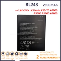 100 original bl243 2900mah battery for lenovo lemon k3 note k50 t5 a7000 a5500 a5600 a7600 mobile phone batteriestracking code