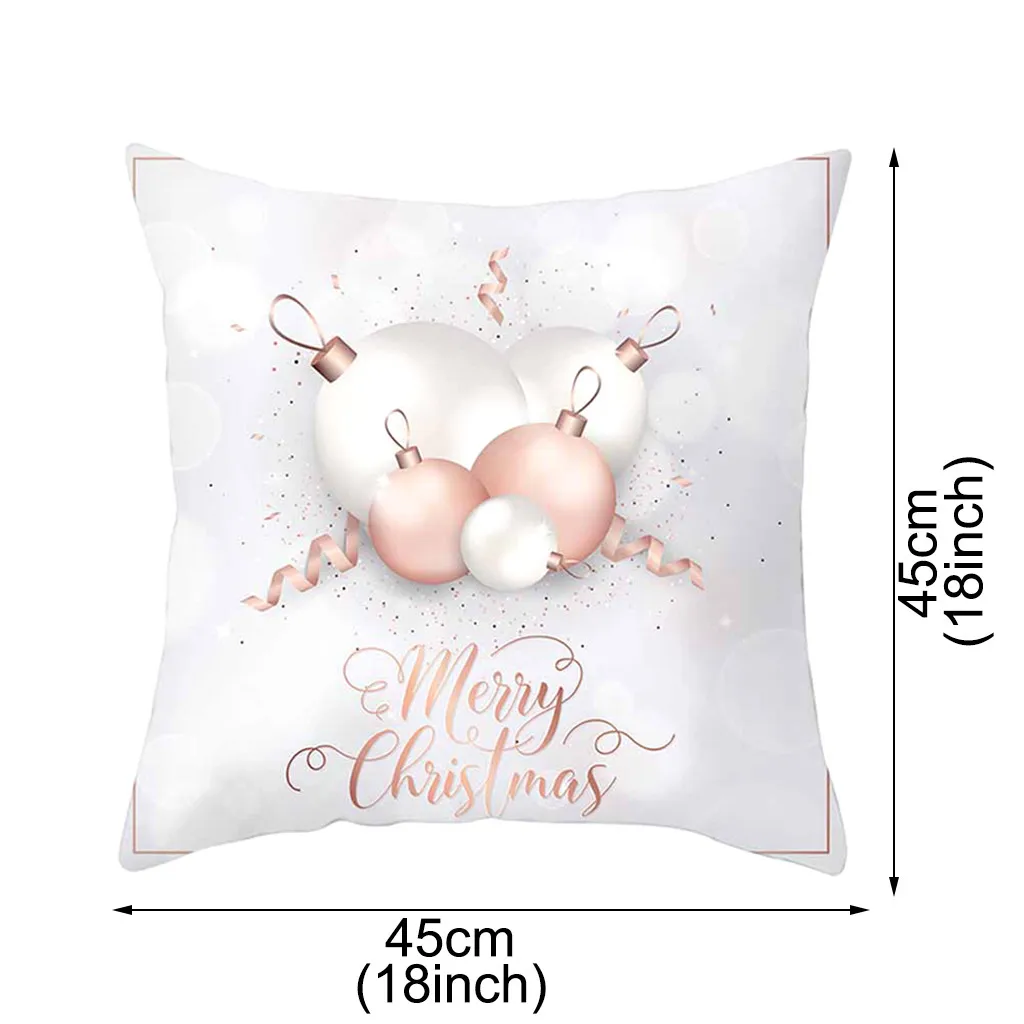

Cushion Cover Merry Christmas Linen Pillowcases Sofa Pad Set Home Decor Pillow Cover Housse de Coussin Pillow Case Q40