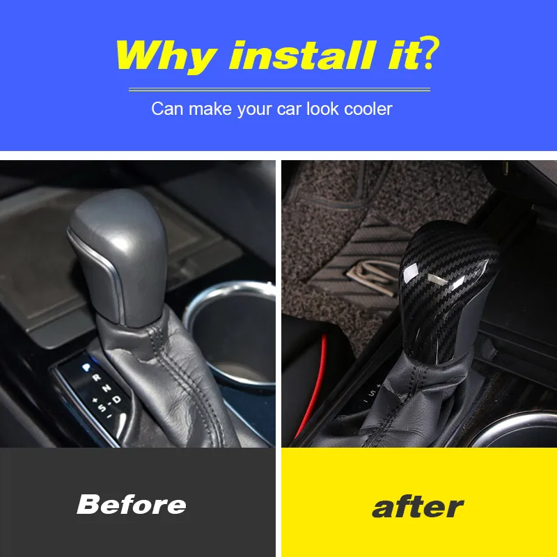 Ручка переключения передач из углеродного волокна накладка на головку