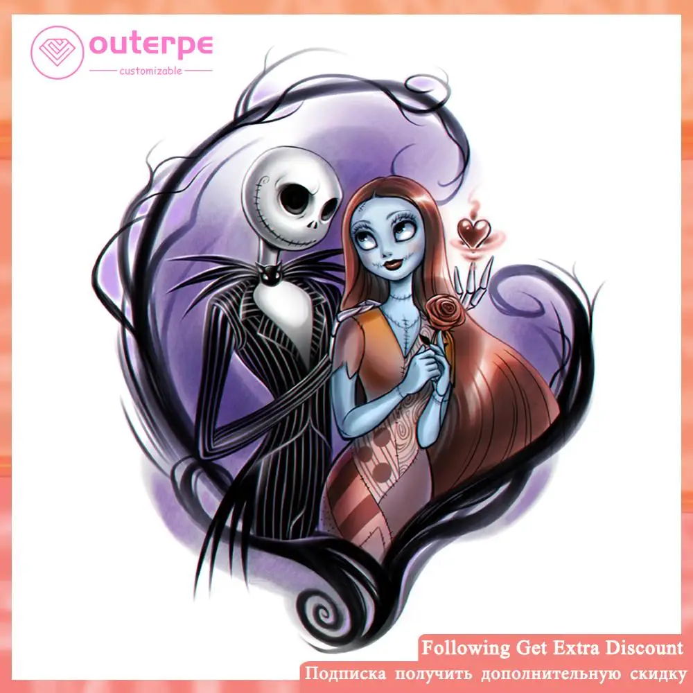 DIY Full 5D Diamond Painting Nightmare Before Christmas Jack and Sally Lover Embroidery Cross Stitch Mosaic Home Decor | Дом и сад