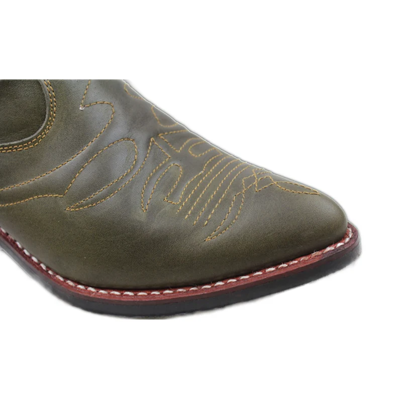 Ковбойские ботинки в западном стиле мужские с острым носком ручной работы из