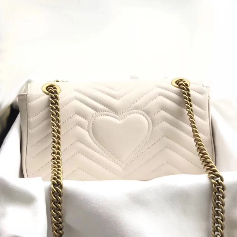 

women handbag real leather Fashion female messenger Heart-shaped suture bag High quality chains shoulder crossbody bags