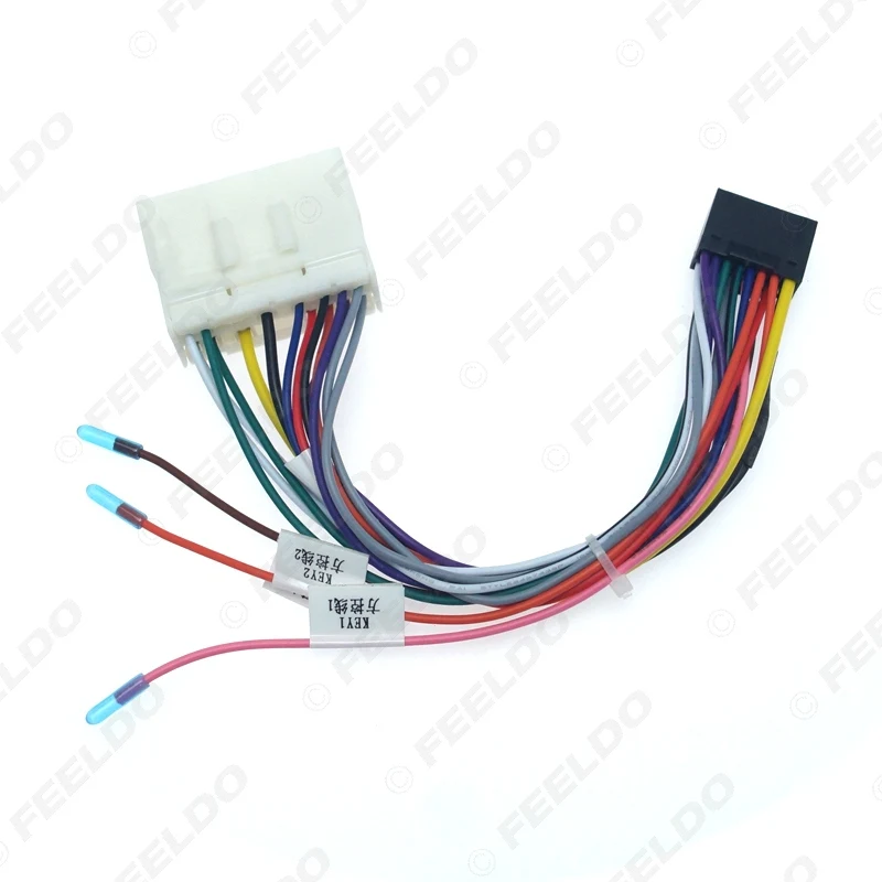 FEELDO 5Pcs Car Audio Radio 16PIN Wiring Harness Adaptor For Ssangyong Chevrolet Spark Power Calbe Plug Head Unit | Автомобили и