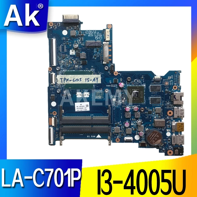 Материнская плата для ноутбука HP Pavillion 15-AC 250 G4 SR1EK I3-4005U материнская AHL50/ABL52 LA-C701P